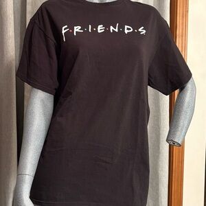 FRIENDS Black‎ Short Sleeve Tee Retro Y2K TV Show Relaxed Loungewear Casual
